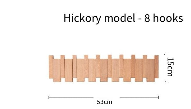 Creative Vault Marketplace hickory wood piano key coat rack with 8 hooks for wall-mounted storage