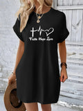 Women's Faith Hope Love T-Shirt Dress - Embrace Casual Comfort with Style by Creative Vault Marketplace