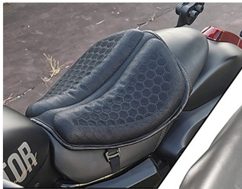 Creative Vault Marketplace black honeycomb gel motorcycle seat cushion for shock absorption and comfort on long rides