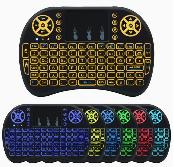 Creative Vault Marketplace i8 mini wireless keyboard with multi-color backlit keys and integrated touchpad