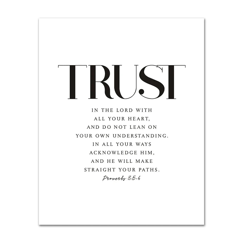 Bible Verse Wall Poster Grace Joy Peace Hope Trust Faith Art Christian Quotes Print Canvas Painting for Living Room Home Decor by Creative Vault Marketplace