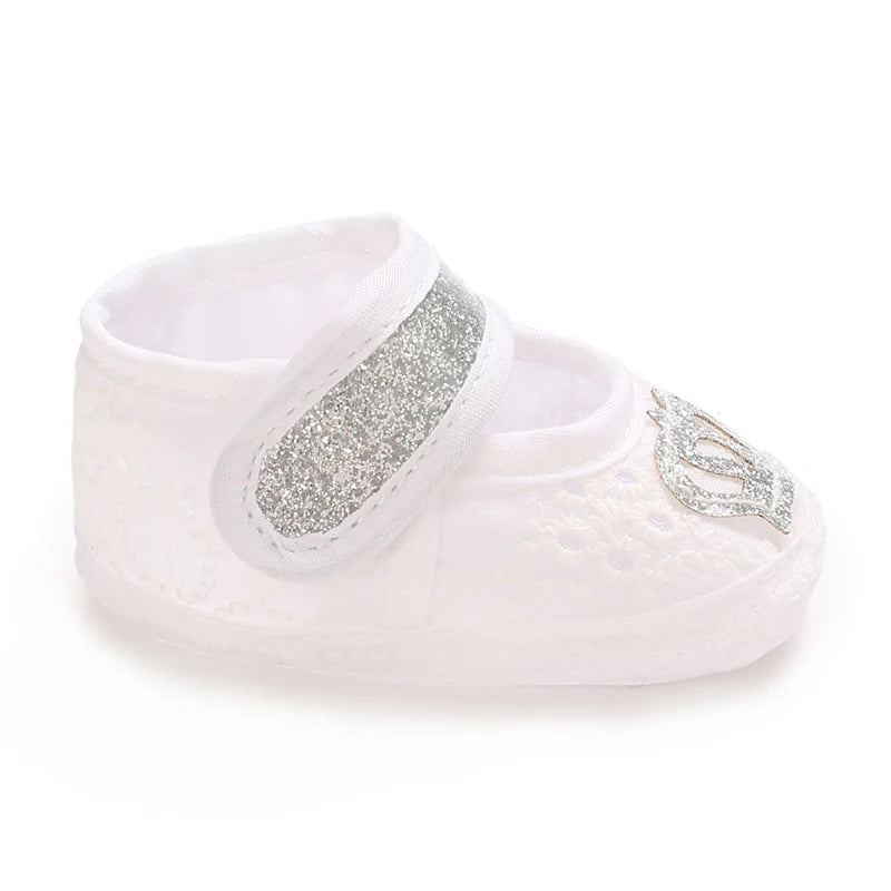 Newborn Baby's First Baptist Shoe: Newborn Boys and Girls' White Baptist Shoes Soft Sole Walking Shoes Size-9CM-10CM by Creative Vault Marketplace