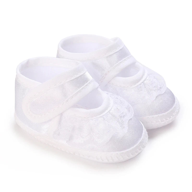Newborn Baby's First Baptist Shoe: Newborn Boys and Girls' White Baptist Shoes Soft Sole Walking Shoes Size-9CM-10CM by Creative Vault Marketplace