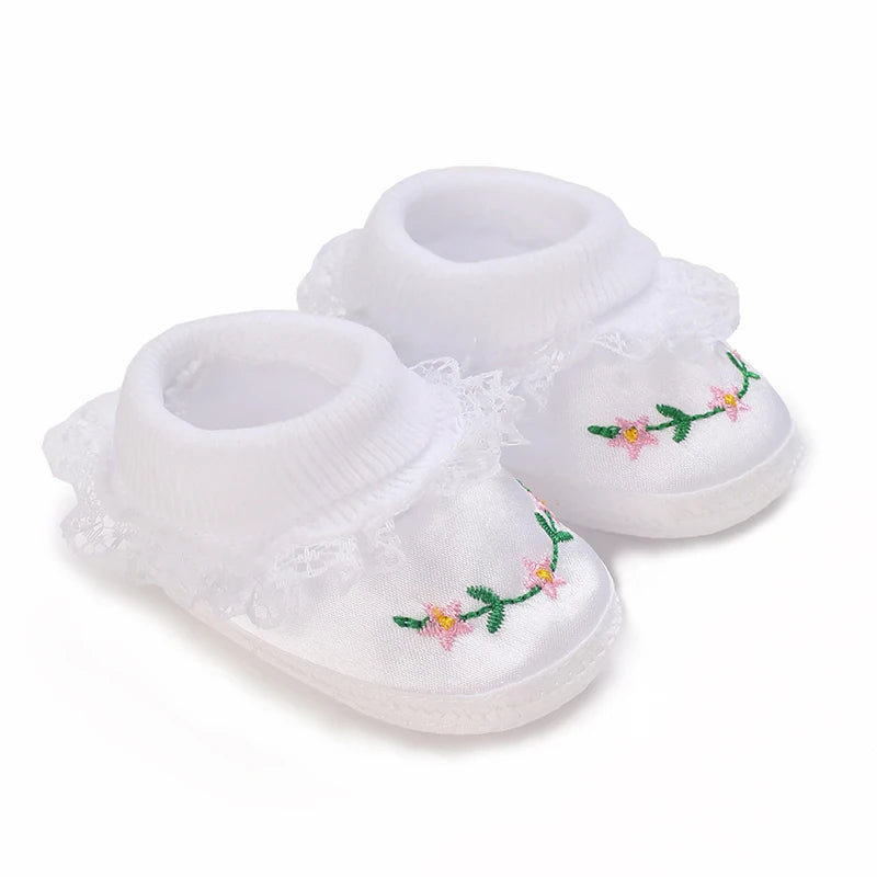 Newborn Baby's First Baptist Shoe: Newborn Boys and Girls' White Baptist Shoes Soft Sole Walking Shoes Size-9CM-10CM by Creative Vault Marketplace