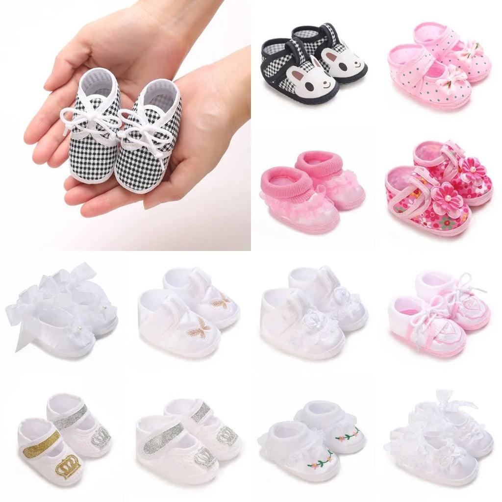 Newborn Baby's First Baptist Shoe: Newborn Boys and Girls' White Baptist Shoes Soft Sole Walking Shoes Size-9CM-10CM by Creative Vault Marketplace