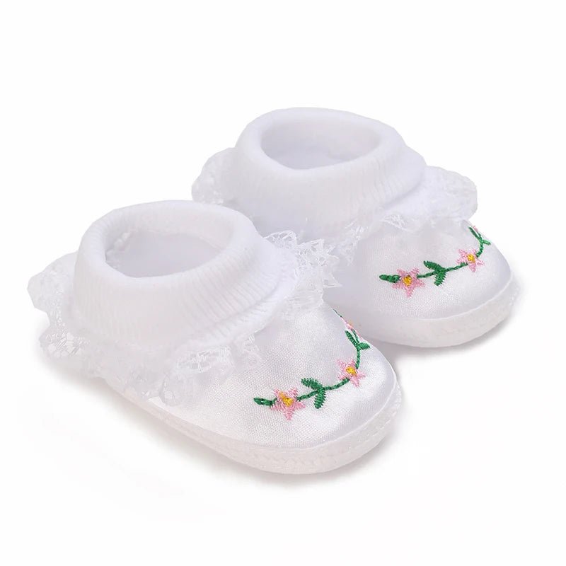 Newborn Baby's First Baptist Shoe: Newborn Boys and Girls' White Baptist Shoes Soft Sole Walking Shoes Size-9CM-10CM by Creative Vault Marketplace