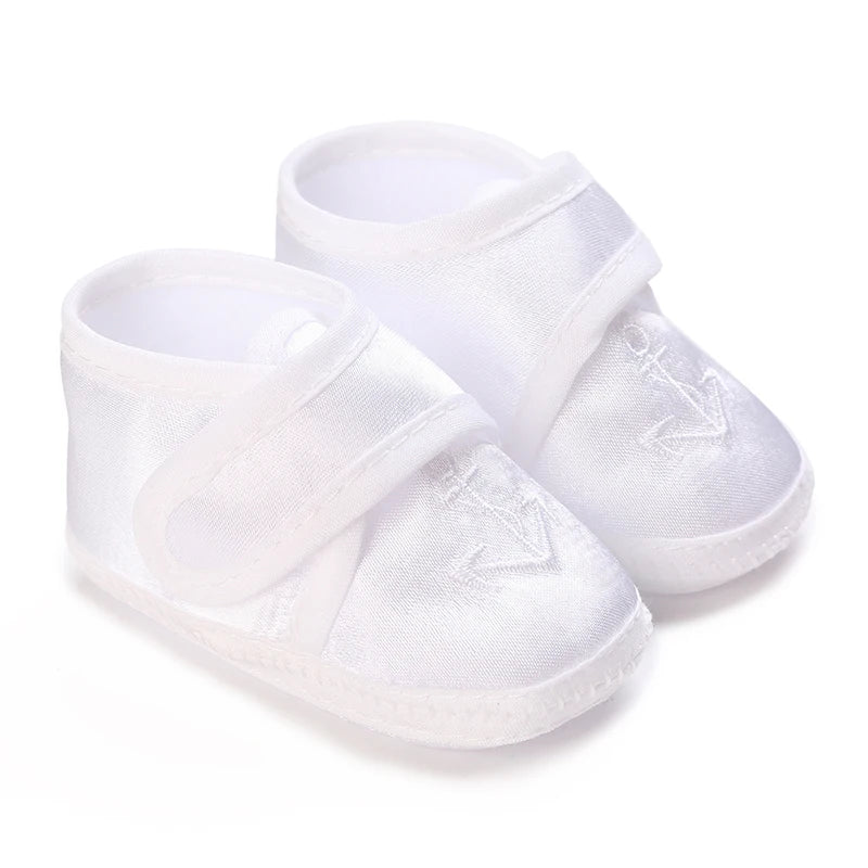 Newborn Baby's First Baptist Shoe: Newborn Boys and Girls' White Baptist Shoes Soft Sole Walking Shoes Size-9CM-10CM by Creative Vault Marketplace