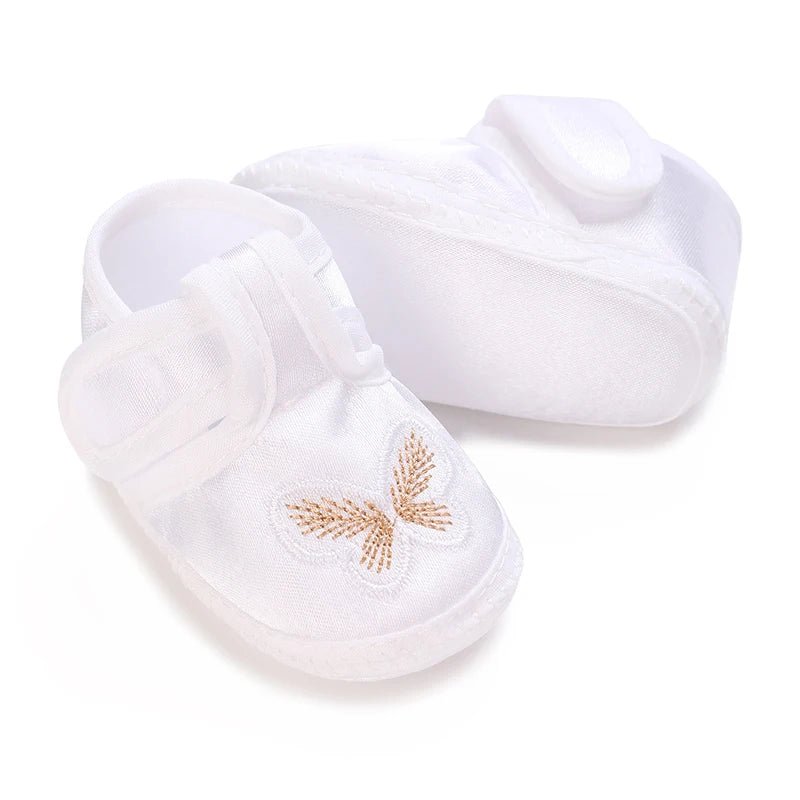 White Baptismal Shoes For Newborn Babies First Pair Of Baptismal Shoes For Newborn Boys And Girls Soft Soled Baby Walking Shoe by Creative Vault Marketplace