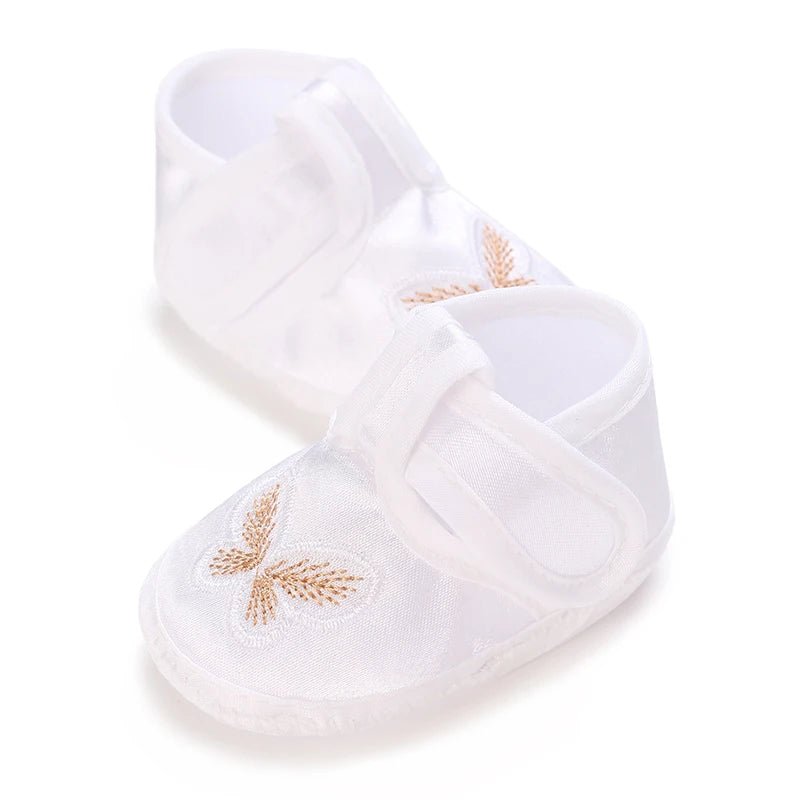 White Baptismal Shoes For Newborn Babies First Pair Of Baptismal Shoes For Newborn Boys And Girls Soft Soled Baby Walking Shoe by Creative Vault Marketplace