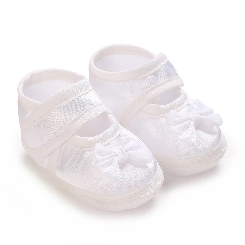 White Baptismal Shoes For Newborn Babies First Pair Of Baptismal Shoes For Newborn Boys And Girls Soft Soled Baby Walking Shoe by Creative Vault Marketplace