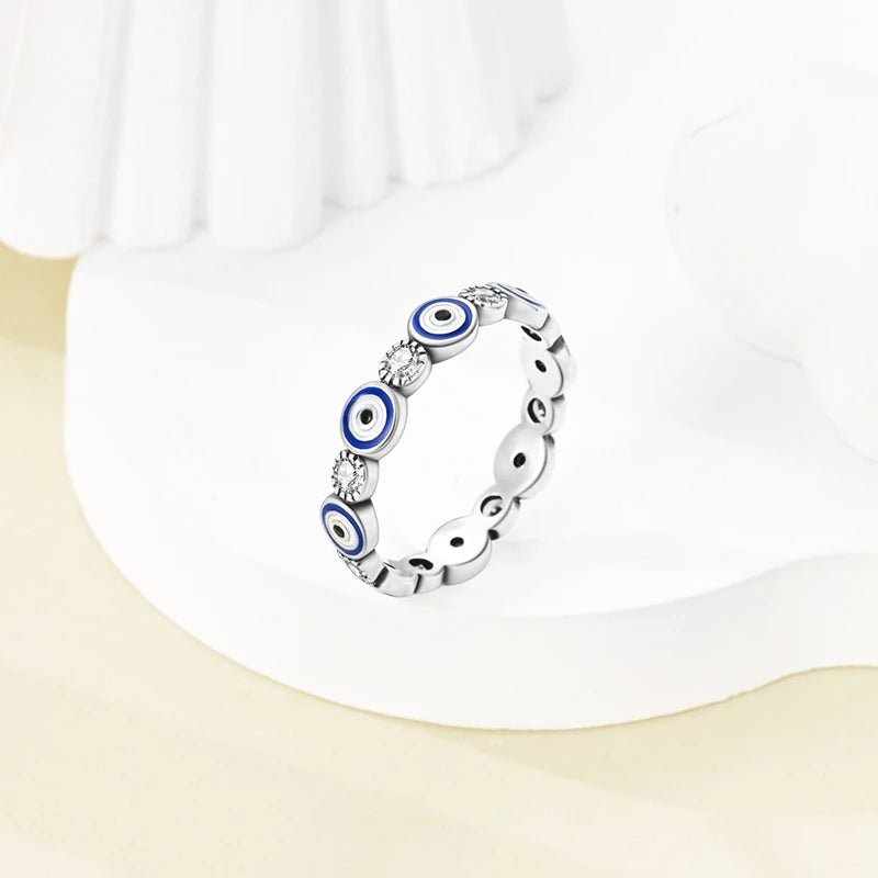 Original 925 Sterling Silver Rings Blue Eye of Faith Zircon Rings For Women Girls Jewelry Birthday Anniversary Gifts by Creative Vault Marketplace