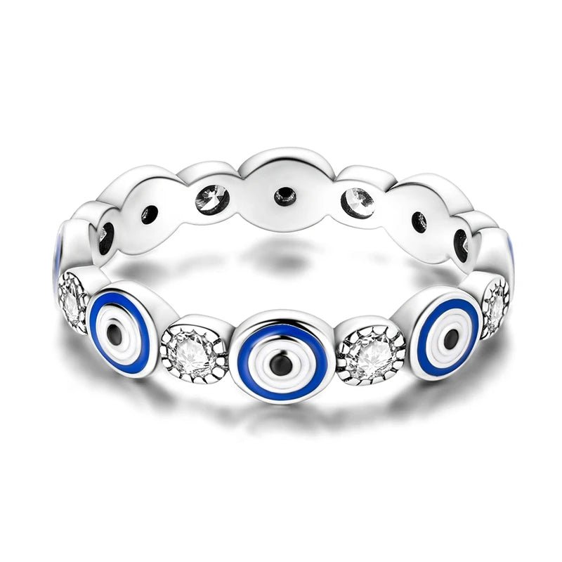 Original 925 Sterling Silver Rings Blue Eye of Faith Zircon Rings For Women Girls Jewelry Birthday Anniversary Gifts by Creative Vault Marketplace