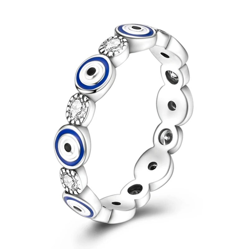 Original 925 Sterling Silver Rings Blue Eye of Faith Zircon Rings For Women Girls Jewelry Birthday Anniversary Gifts by Creative Vault Marketplace