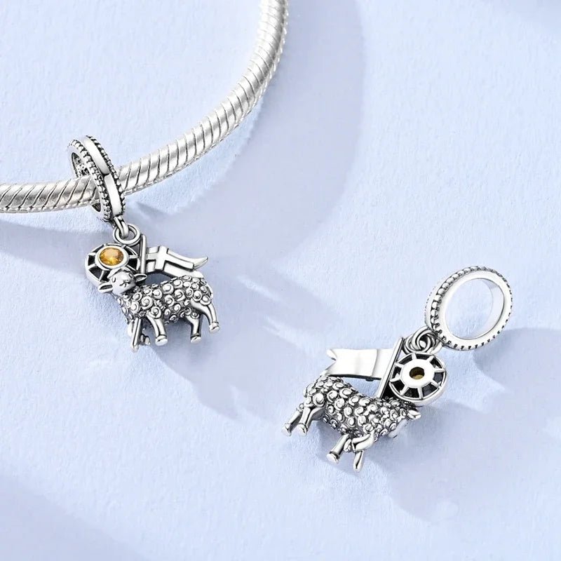 Faith Religious Charms 925 Silver Cross Bible Evil Eye Beads Lamb Jesus Pendant Fit Bracelet Bag Keychain Women DIY Jewelry Gift by Creative Vault Marketplace