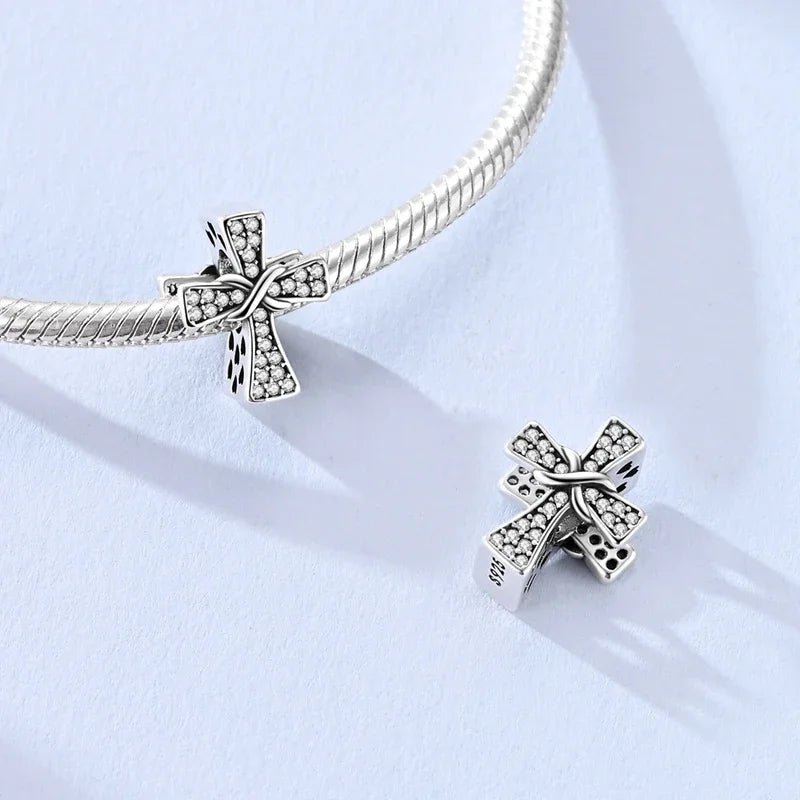 Faith Religious Charms 925 Silver Cross Bible Evil Eye Beads Lamb Jesus Pendant Fit Bracelet Bag Keychain Women DIY Jewelry Gift by Creative Vault Marketplace