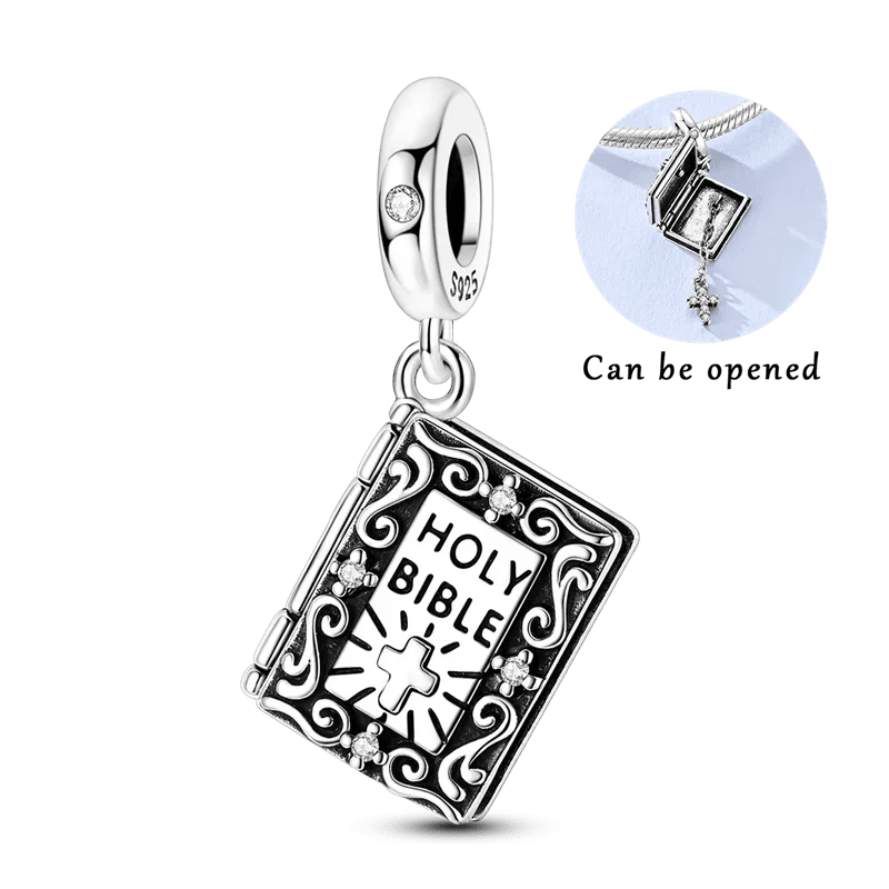 Faith Religious Charms 925 Silver Cross Bible Evil Eye Beads Lamb Jesus Pendant Fit Bracelet Bag Keychain Women DIY Jewelry Gift by Creative Vault Marketplace