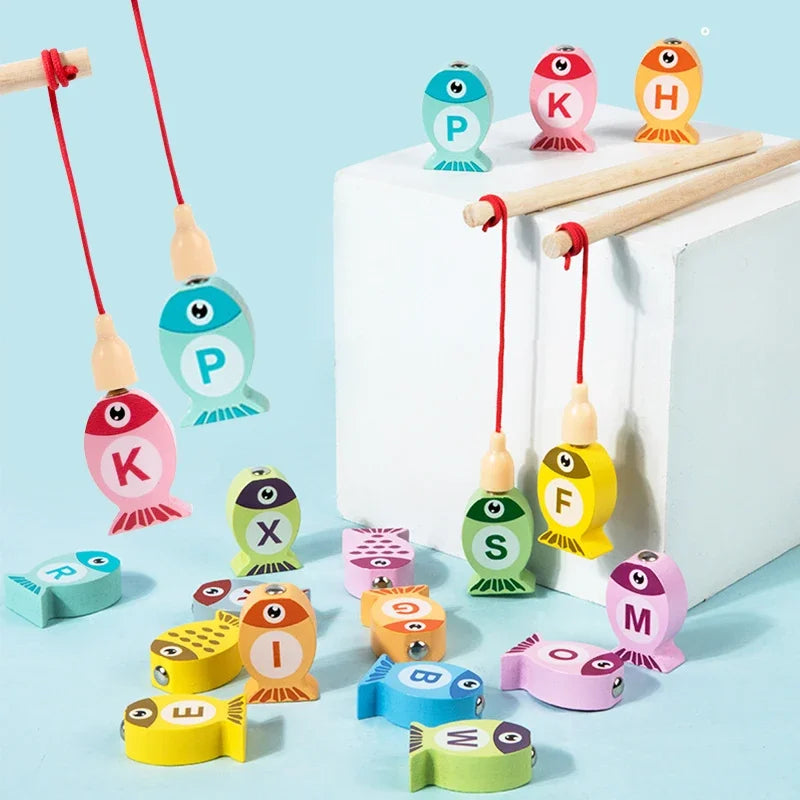 Children Wooden Fishing Game Toys Gift Early Education Alphabet Numeric Cognitive Toys Children Interactive Games Toys for Gifts by Creative Vault Marketplace