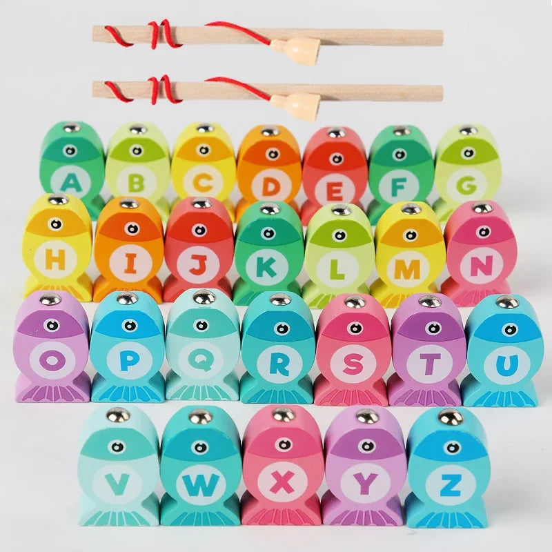 Children Wooden Fishing Game Toys Gift Early Education Alphabet Numeric Cognitive Toys Children Interactive Games Toys for Gifts by Creative Vault Marketplace
