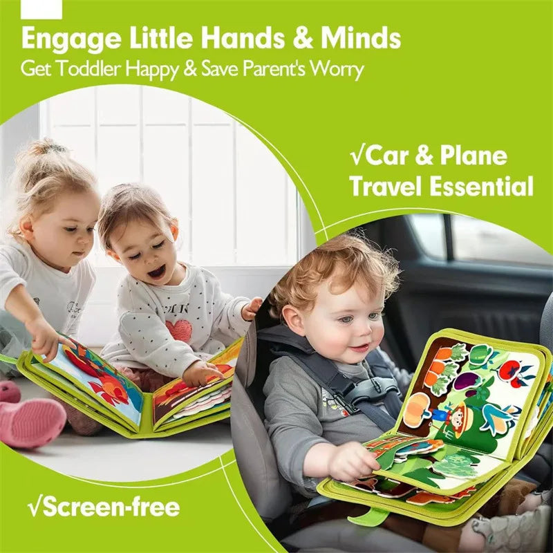 Felt Learning Board Baby Enlightenment Learning Teaching Aid Dressing Button Montessori Early Education Children's toy Busy Book by Creative Vault Marketplace