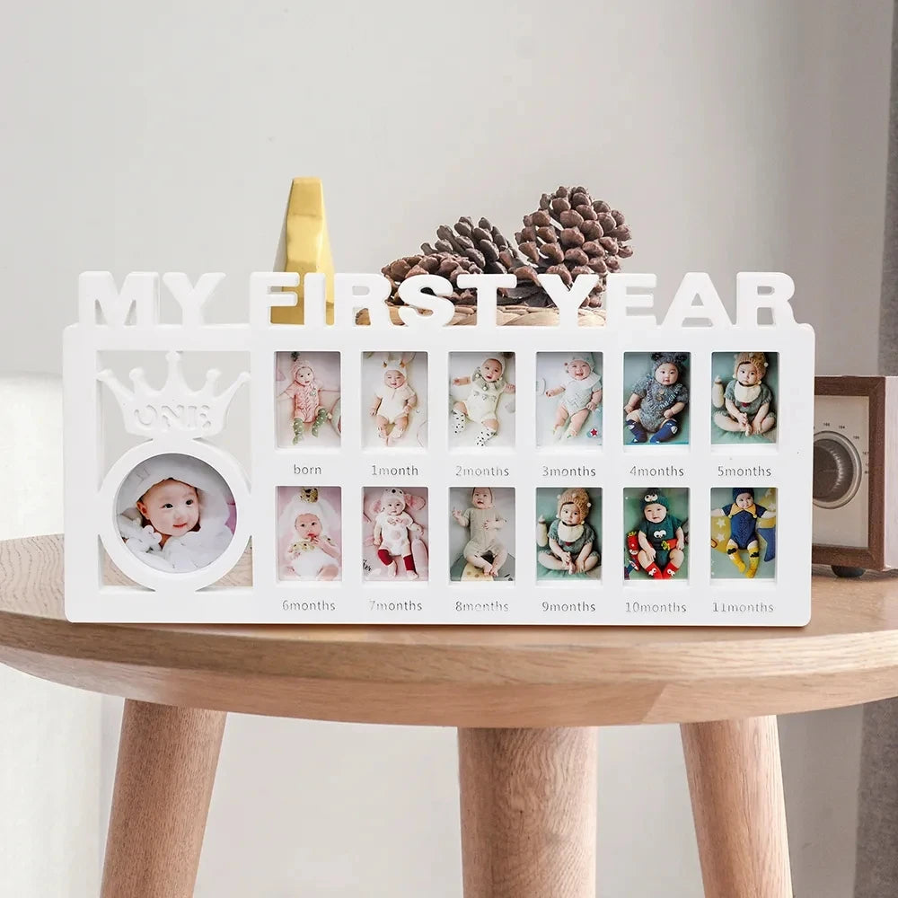 Baby Keepsake Frame 0-12 Months Pictures My First Year Photo Frame Newborn Memory Gifts by Creative Vault Marketplace
