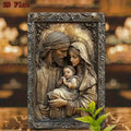Holy Family Wall Art, Durable Aluminum Metal Sign with, Mary &, Ornate Religious Icon for Indoor, Farmhouse, Church, 2D Flat by Creative Vault Marketplace