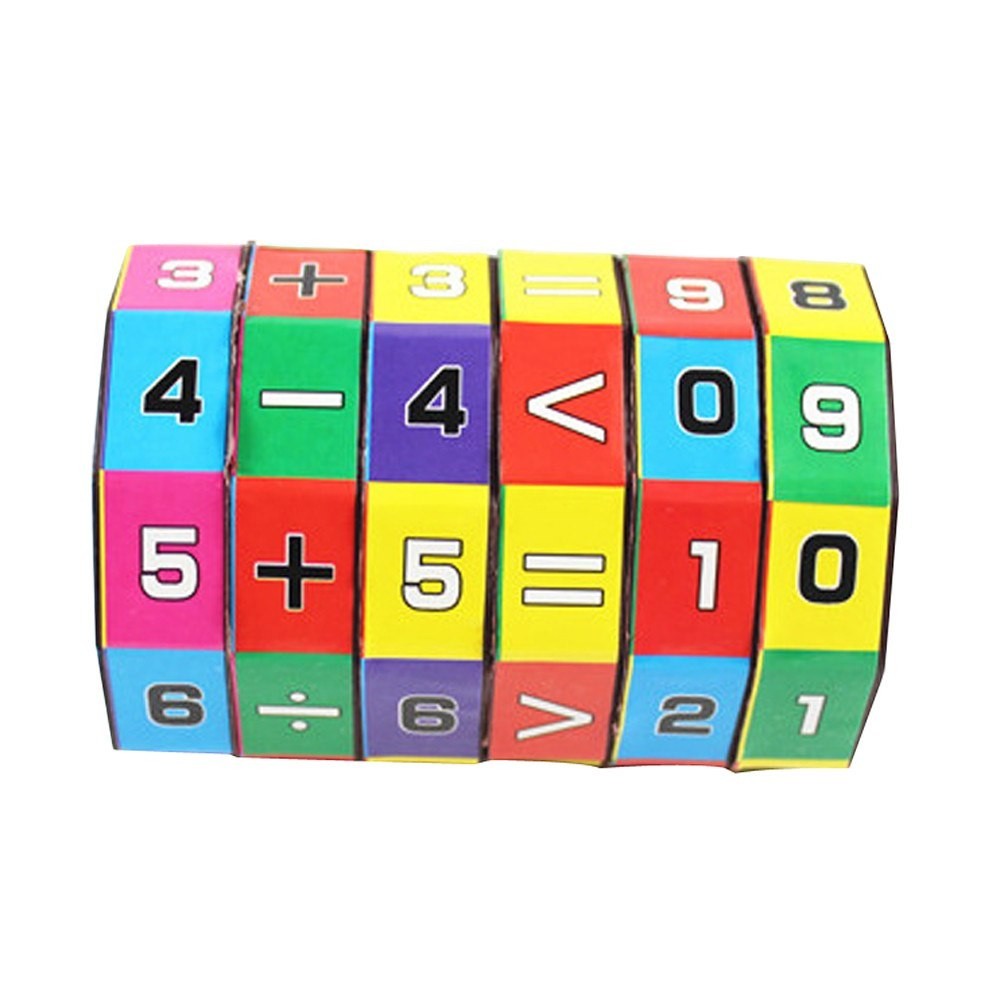 Creative Vault Marketplace colorful plastic cylinder math puzzle toy for kids with numbers and arithmetic symbols