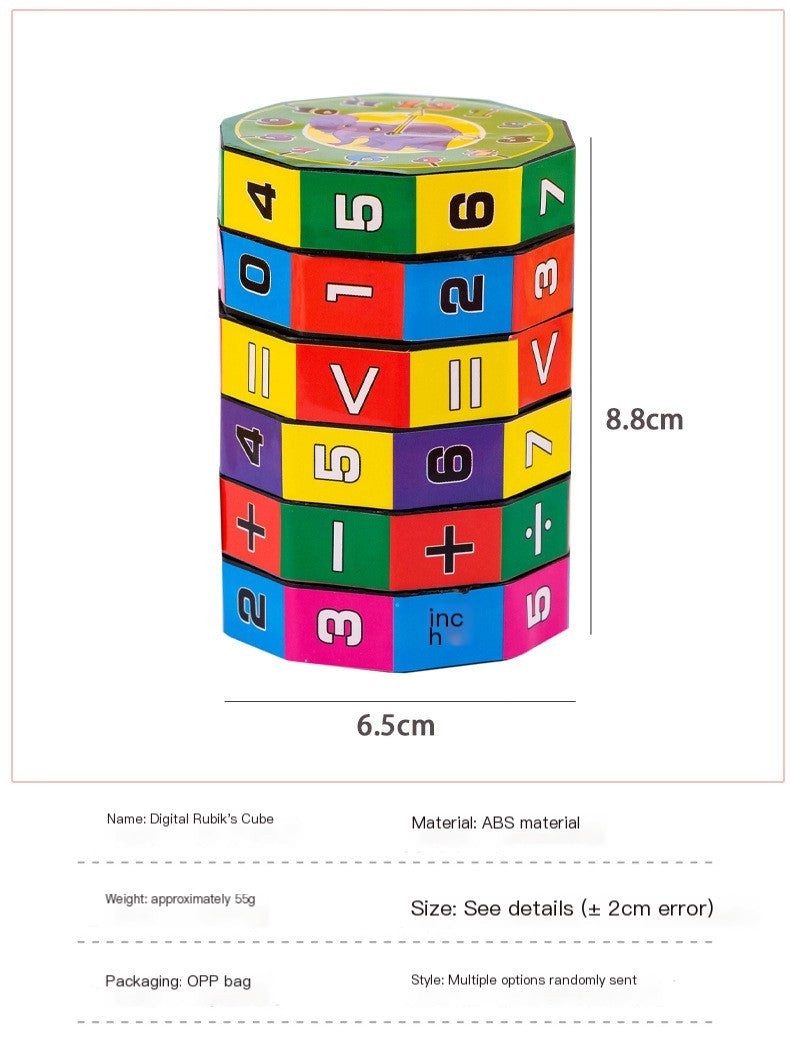 Creative Vault Marketplace kids' math cylinder puzzle toy with colorful rotating number and operation blocks