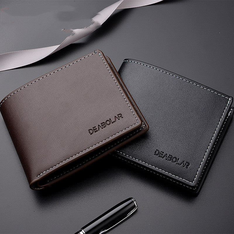 Men's Slim Bifold Wallet | Stylish PU Leather Design in Black & Brown by Creative Vault Marketplace