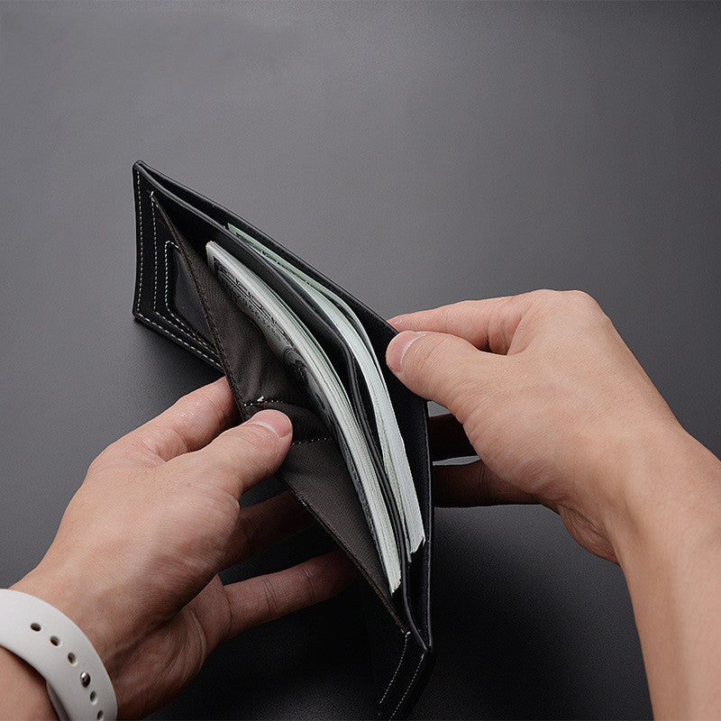 Men's Slim Bifold Wallet | Stylish PU Leather Design in Black & Brown by Creative Vault Marketplace