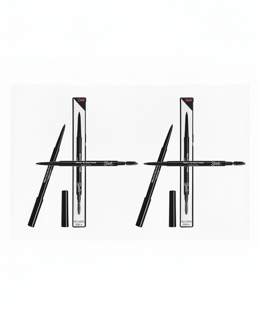 Creative Vault Marketplace Sleek MakeUP micro fine brow pencil with spoolie brush and packaging in black