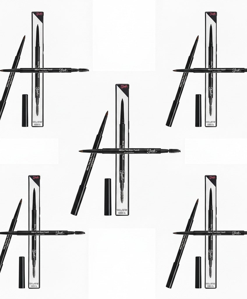Creative Vault Marketplace Sleek MakeUP micro fine brow pencil with spoolie brush for natural matte finish brows