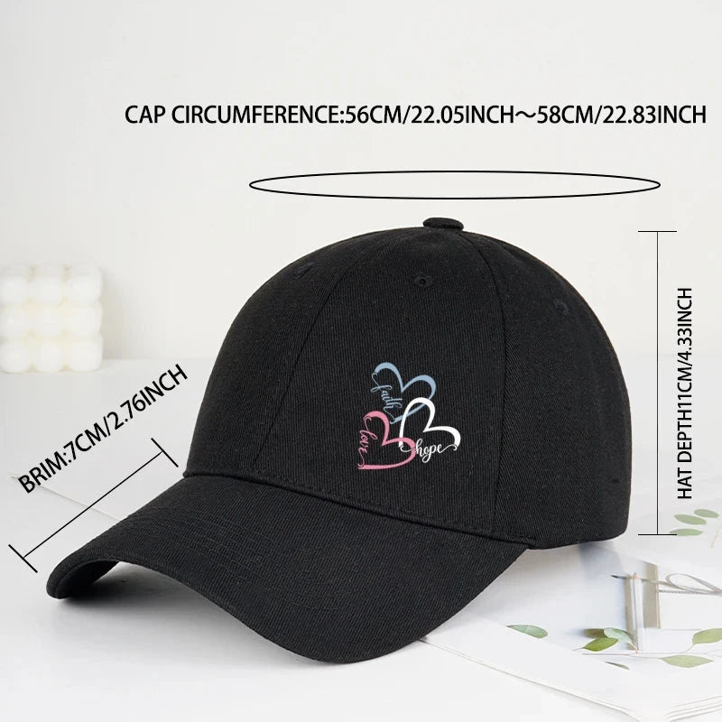 Faith Love Hope Baseball Cap: Stylish Curved Brim Dad Hat for Everyday Wear by Creative Vault Marketplace