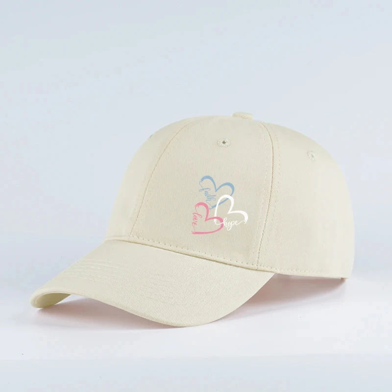 Faith Love Hope Baseball Cap: Stylish Curved Brim Dad Hat for Everyday Wear by Creative Vault Marketplace
