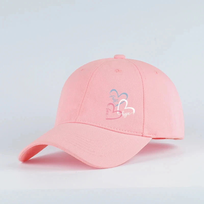Faith Love Hope Baseball Cap: Stylish Curved Brim Dad Hat for Everyday Wear by Creative Vault Marketplace