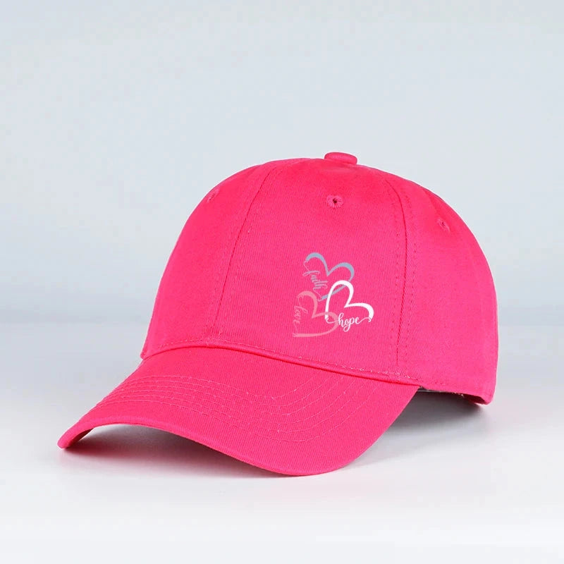 Faith Love Hope Baseball Cap: Stylish Curved Brim Dad Hat for Everyday Wear by Creative Vault Marketplace