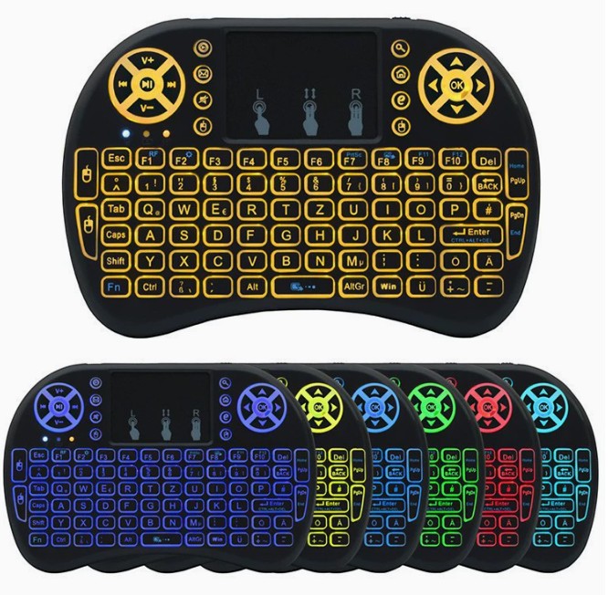 Creative Vault Marketplace i8 mini wireless keyboard with multi-color backlit keys and integrated touchpad