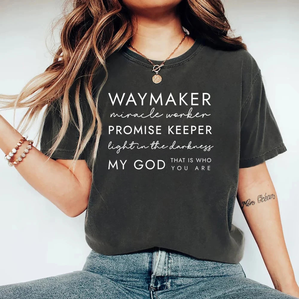 Faith-Inspired Christian Women's Graphic T-Shirt – Casual & Stylish Waymaker Tee by Creative Vault Marketplace