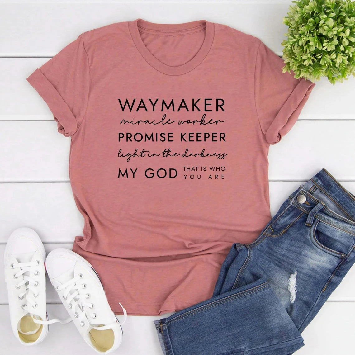 Faith-Inspired Christian Women's Graphic T-Shirt – Casual & Stylish Waymaker Tee by Creative Vault Marketplace