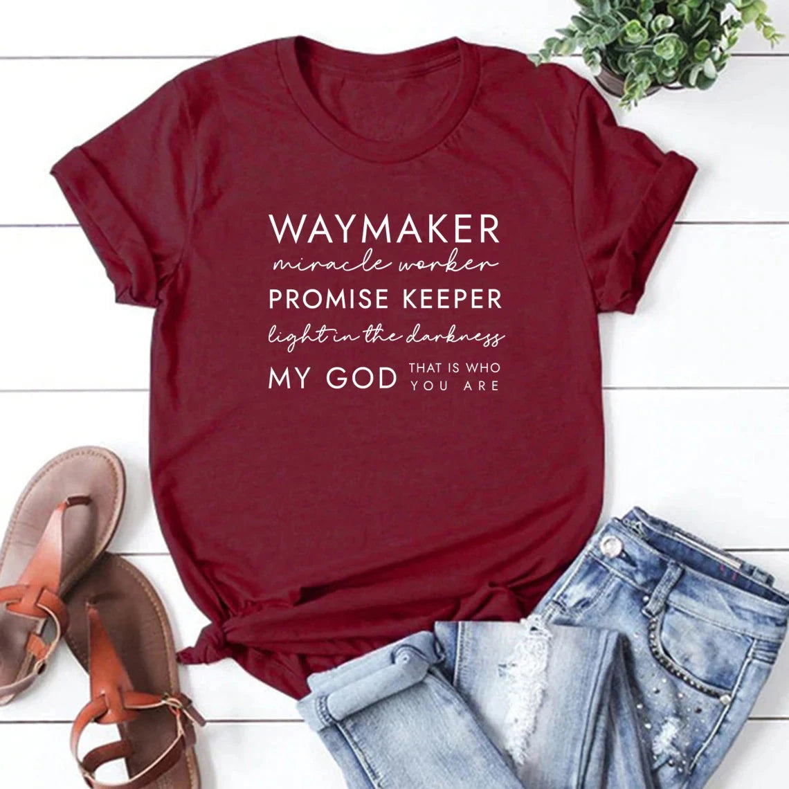 Faith-Inspired Christian Women's Graphic T-Shirt – Casual & Stylish Waymaker Tee by Creative Vault Marketplace