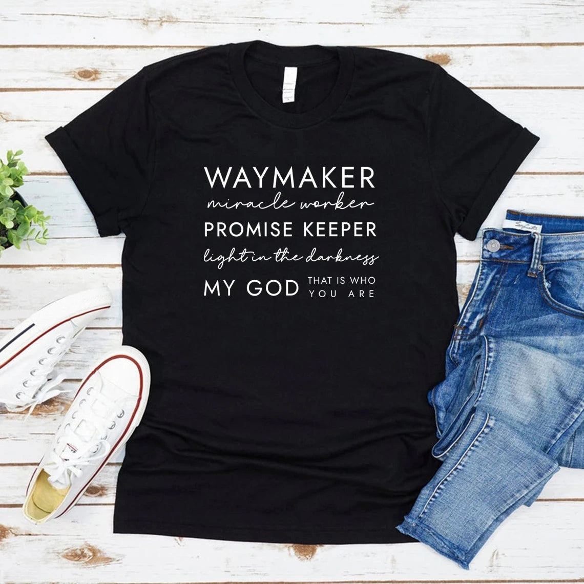 Faith-Inspired Christian Women's Graphic T-Shirt – Casual & Stylish Waymaker Tee by Creative Vault Marketplace