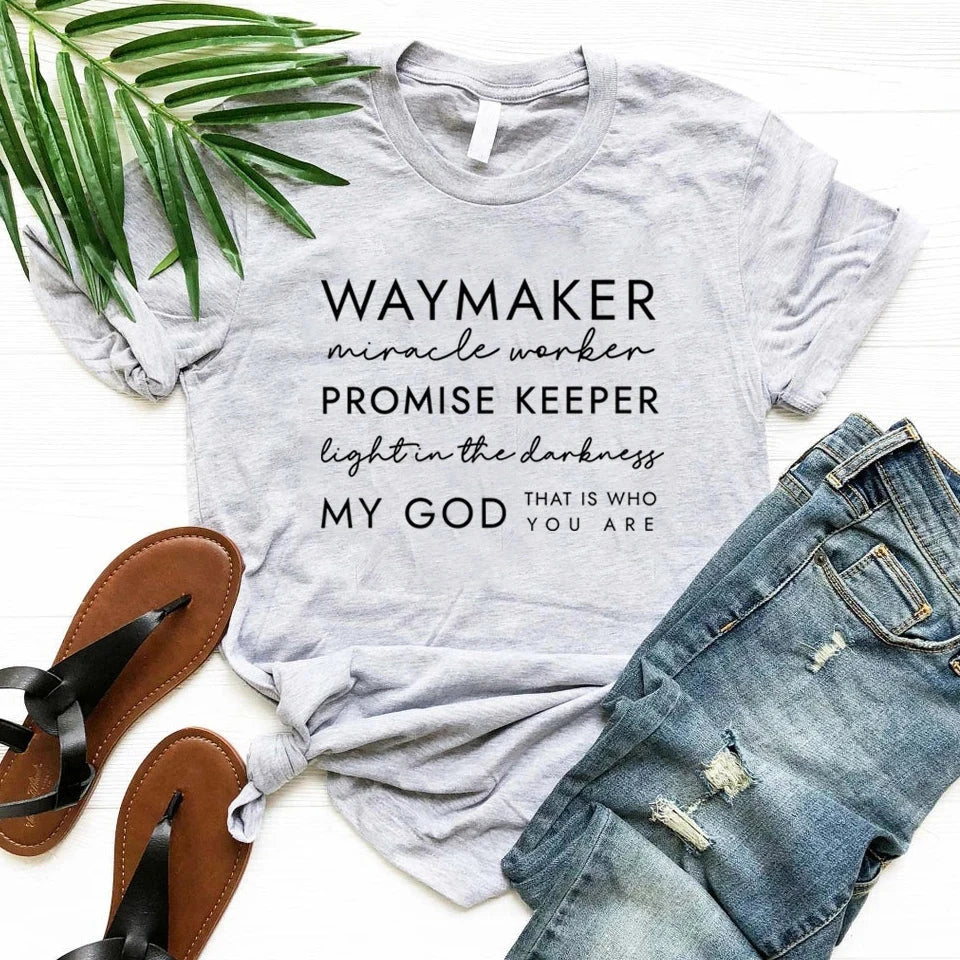 Faith-Inspired Christian Women's Graphic T-Shirt – Casual & Stylish Waymaker Tee by Creative Vault Marketplace