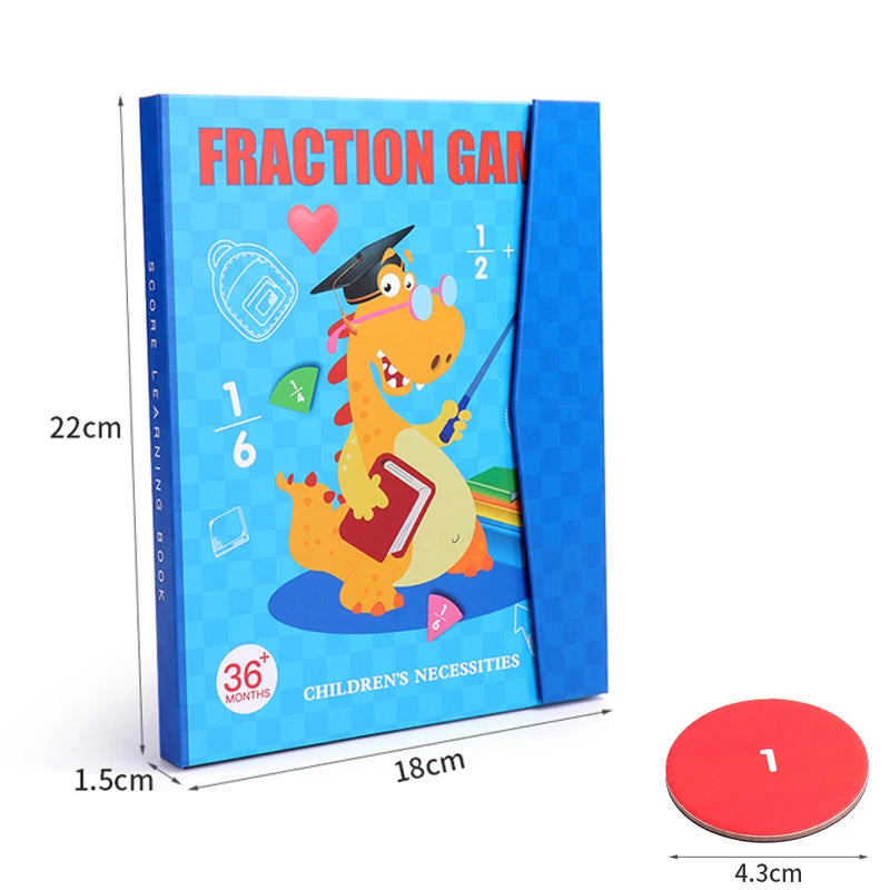 Children Magnetic Fraction Learning Math Toys Wooden Fraction Book Set Parish Teaching Aids Arithmetic Learning Educational Toys by Creative Vault Marketplace
