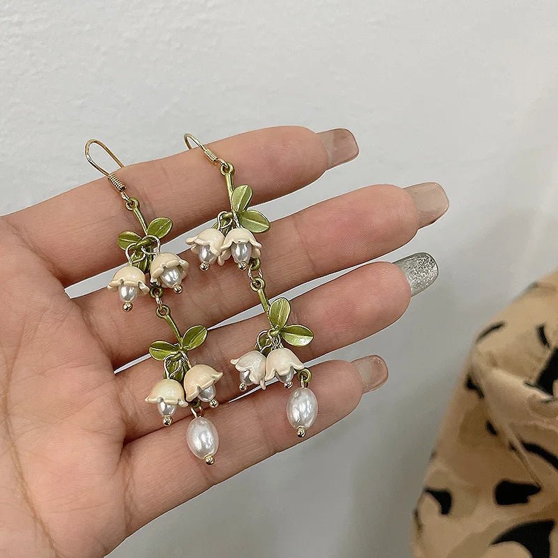 Flower Jewelry Gifts Lilies Of The Valley Bracelet Earrings Necklace Set Super Fairy Stud Earrings Girls Clavicle Chain Подвеска by Creative Vault Marketplace