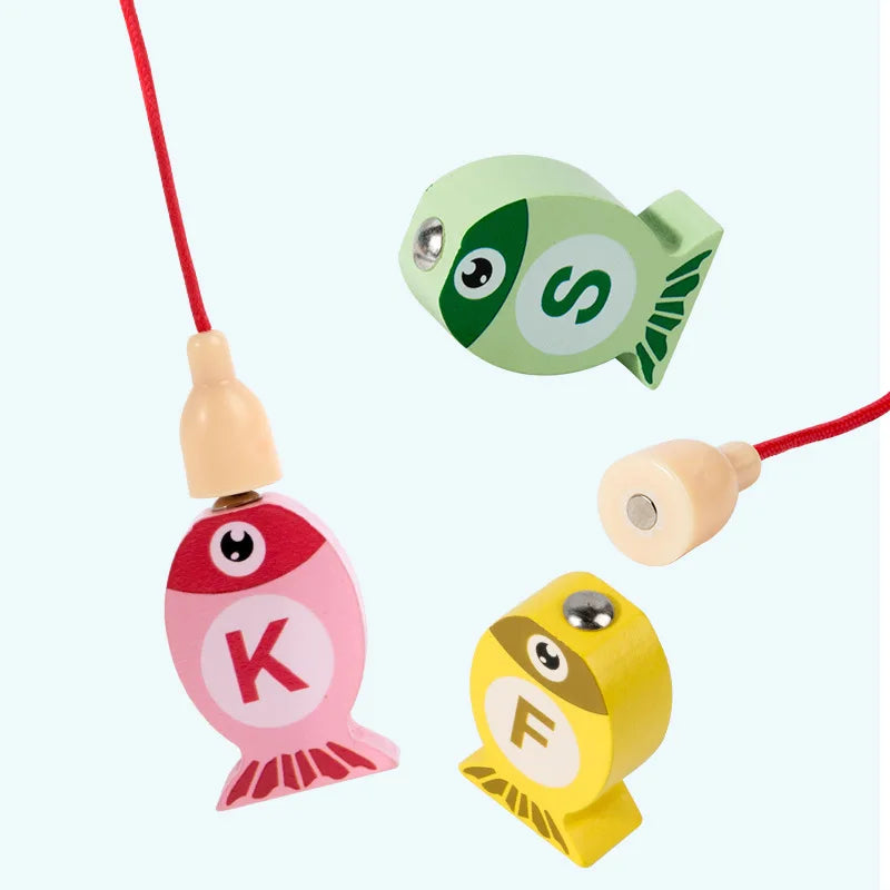 Kids Wooden Fishing Game Toys Gifts Early Education Alphabet Numeric Cognitive Toys Children Interactive Games Toys for Gifts by Creative Vault Marketplace