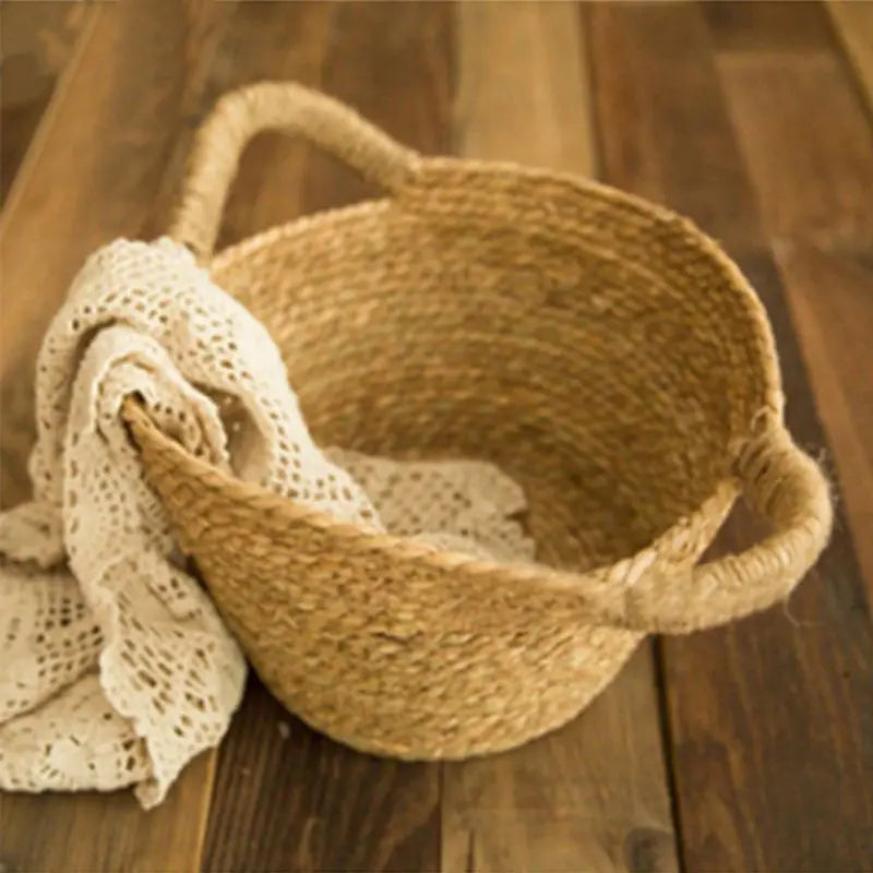 Newborn Photo Shooting Basket Children Baby Full Moon Photography Woven Baskets P31B by Creative Vault Marketplace