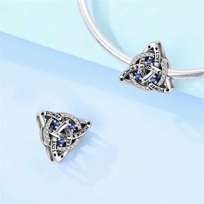 New 925 Sterling Silver Faith Triangle Charms Pendants For Women Fit Original Bracelet DIY Birthday Party Jewelry Gifts by Creative Vault Marketplace