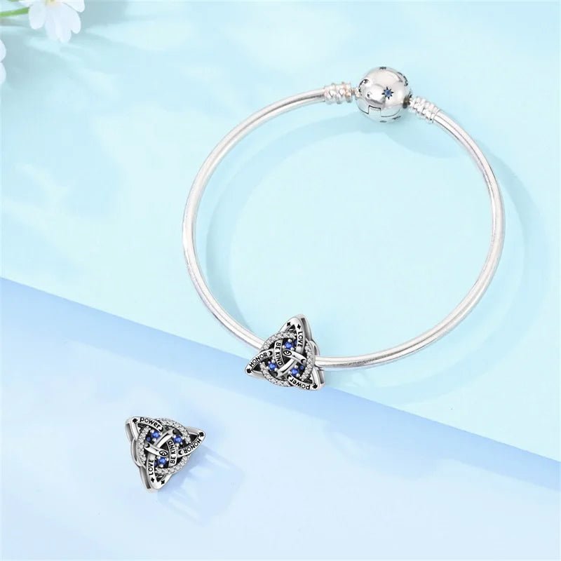 New 925 Sterling Silver Faith Triangle Charms Pendants For Women Fit Original Bracelet DIY Birthday Party Jewelry Gifts by Creative Vault Marketplace