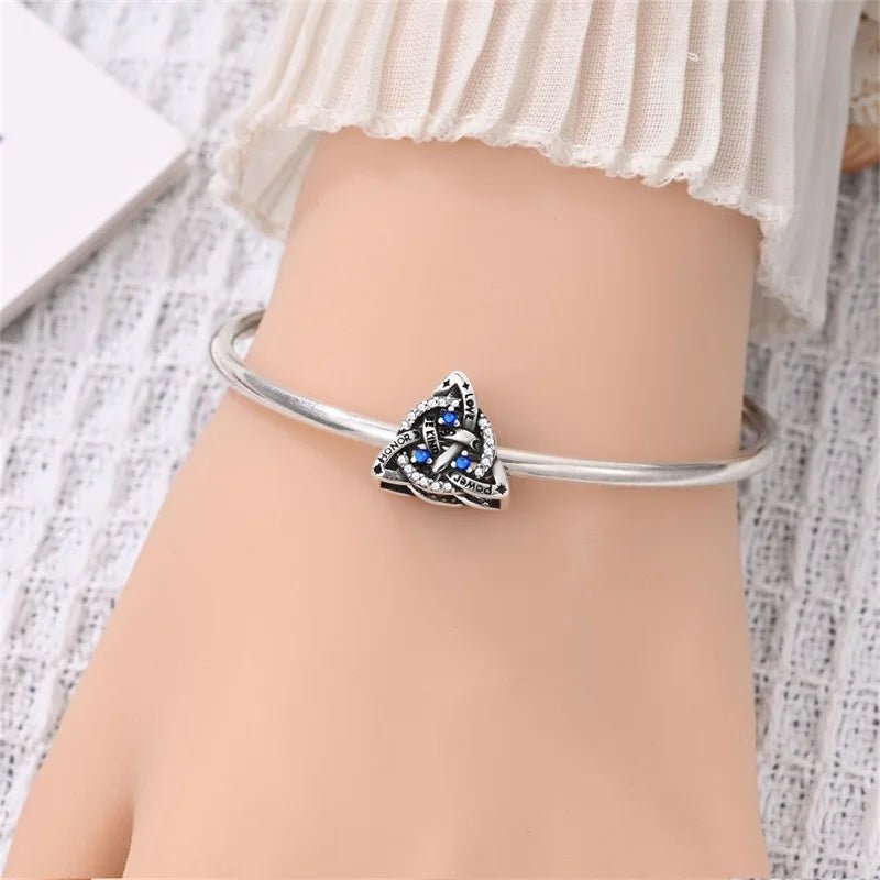 New 925 Sterling Silver Faith Triangle Charms Pendants For Women Fit Original Bracelet DIY Birthday Party Jewelry Gifts by Creative Vault Marketplace