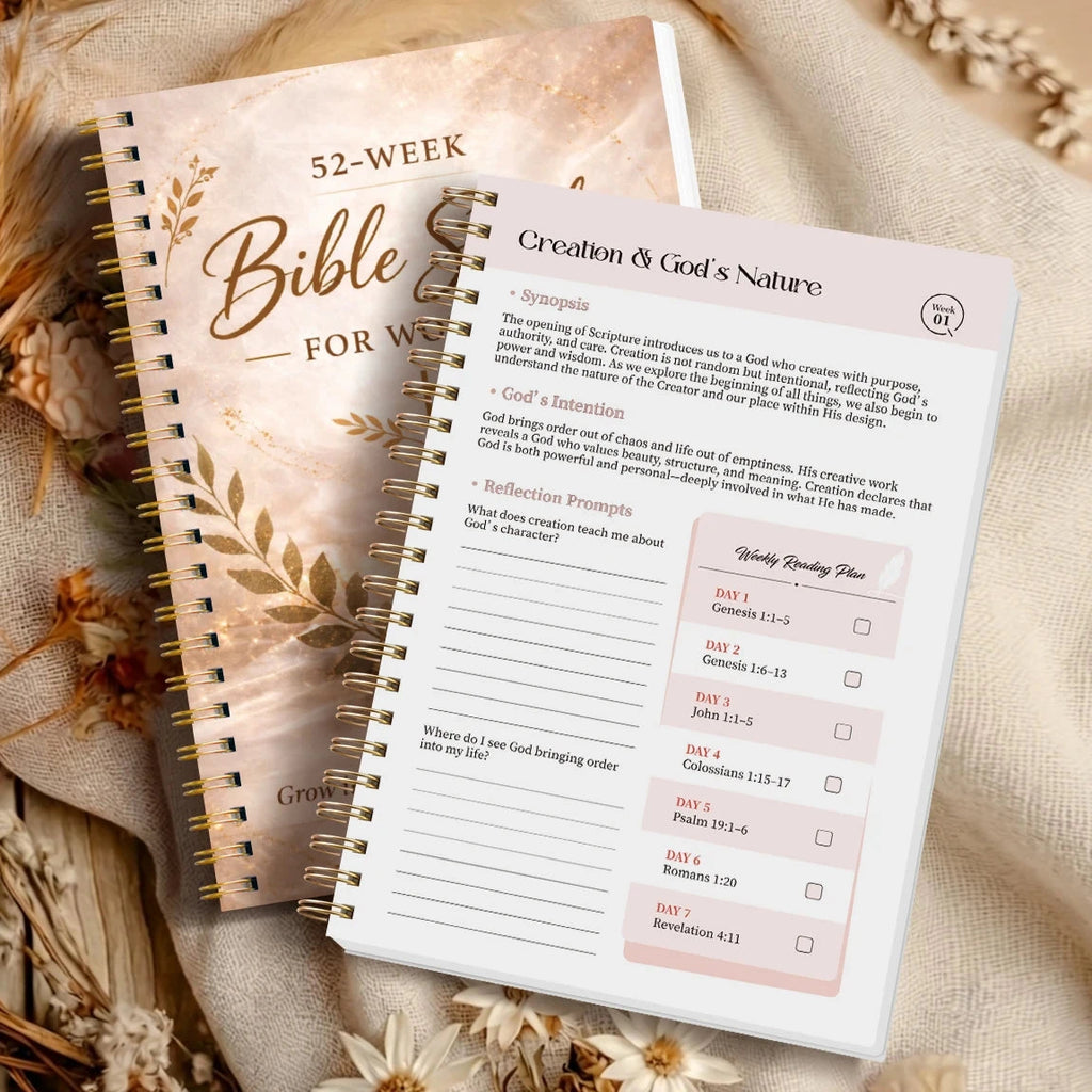 Transform Your Spiritual Journey with the 52 Week Bible Study Journal for Women by Creative Vault Marketplace