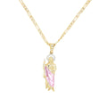 Saint Jude Necklace 14K Gold Plated San Judas Pendant Figaro Chain by Creative Vault Marketplace